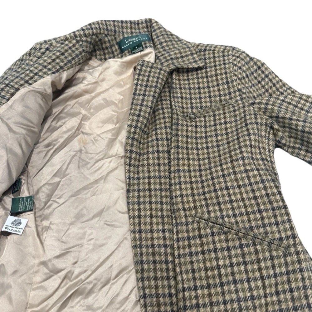 Lauren Ralph Lauren Vintage 100% Wool Houndstooth Jacket Blazer Womens Size 4 - Picture 9 of 14